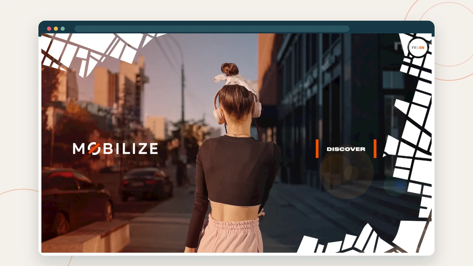 Écran d’ouverture du démonstrateur interactif Mobilize consacré aux services de mobilité connectée.